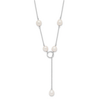 Sophia Jewelers Elegant Sterling Silver Freshwater Pearl Toggle Necklace