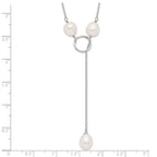 Sophia Jewelers Elegant Sterling Silver Freshwater Pearl Toggle Necklace