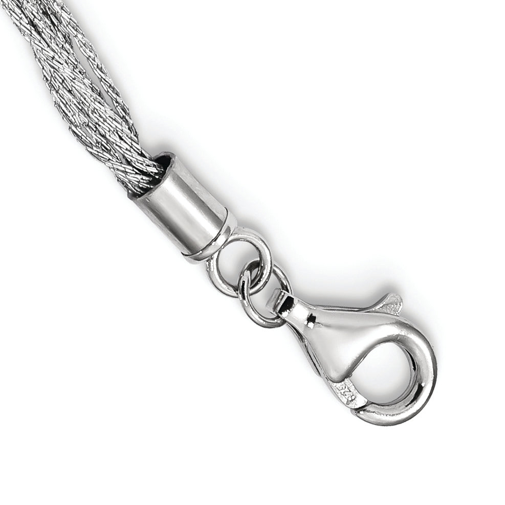 Sterling Silver 925 Multi-Strand White Pearl Necklace, Elegant Women's Jewelry