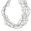 Sterling Silver RH 8-10mm White FWC Pearl Multi-strand Necklace
