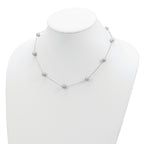 Sterling Silver RH 7-8mm Grey FWC Pearl 9 Station Necklace