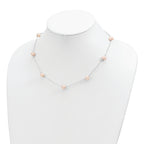 Sterling Silver Pearl Necklace with Pink Freshwater Pearls Elegant 18 Chain