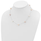 Sophia Jewelers Sterling Silver Multi-Color Pearl Cable Necklace 18 Polished