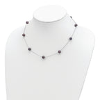 Sophia Jewelers Sterling Silver Black Pearl Necklace with Polished Finish