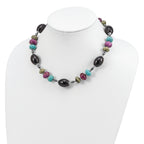 Sophia Jewelers Sterling Silver Natural Stone Women's Necklace Elegant Polished Finish