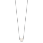 Sterling Silver Rhodium-plated 10-11mm White Near Round FWC Pearl Necklace