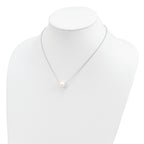 Sterling Silver Rhodium-plated 10-11mm White Near Round FWC Pearl Necklace