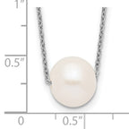 Sterling Silver Rhodium-plated 10-11mm White Near Round FWC Pearl Necklace