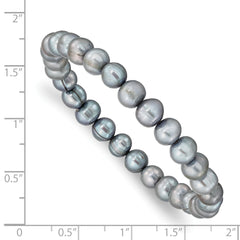 6-7mm Grey Freshwater Cultured Pearl Stretch Bracelet