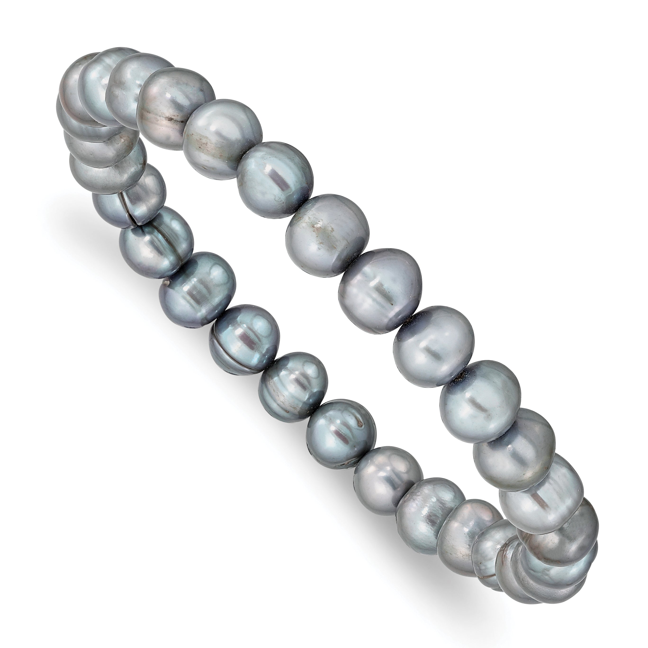 6-7mm Grey Freshwater Cultured Pearl Stretch Bracelet Main image
