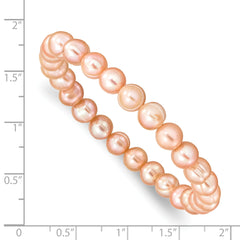 6-7mm Pink Freshwater Cultured Pearl Stretch Bracelet