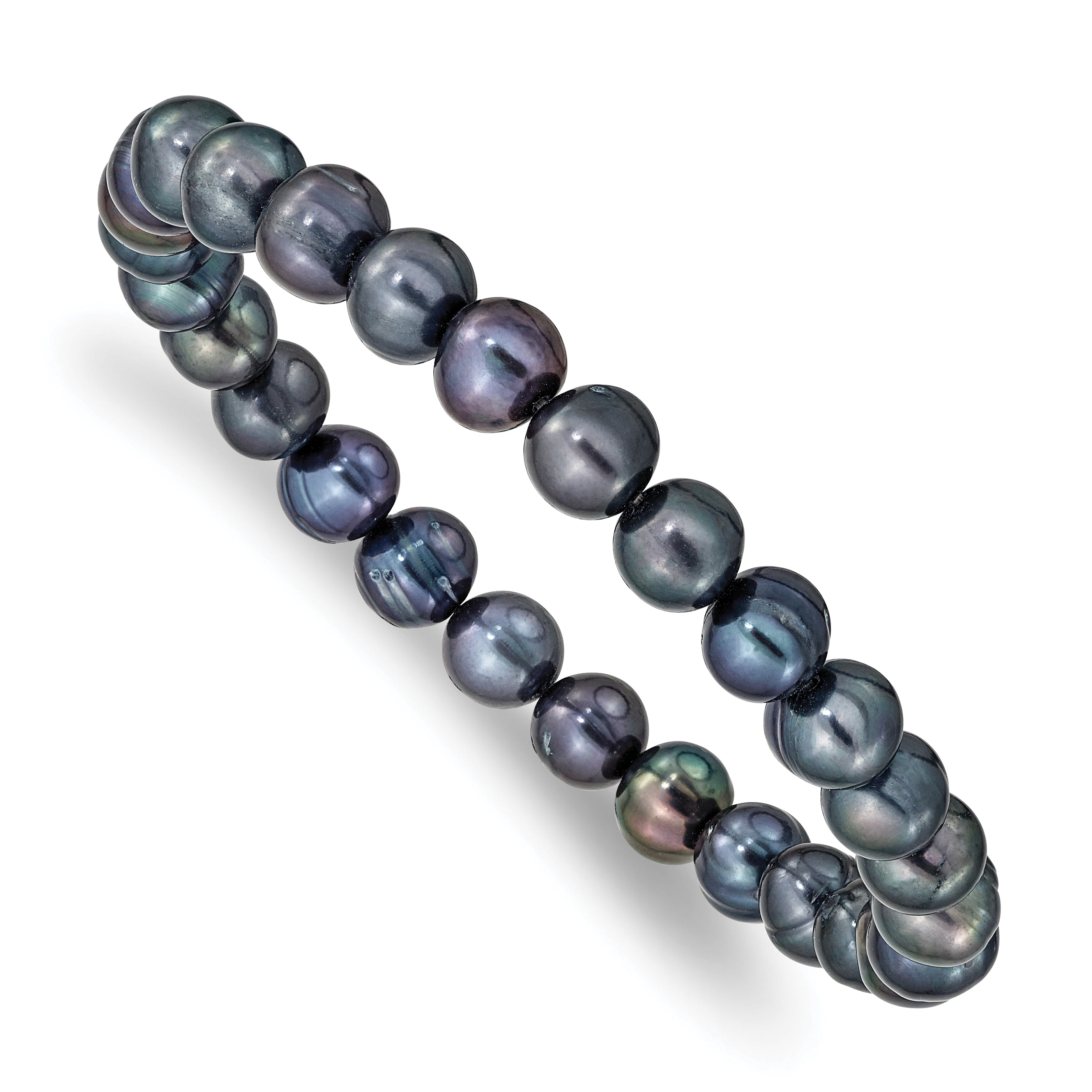 6-7mm Black Freshwater Cultured Pearl Stretch Bracelet Main image
