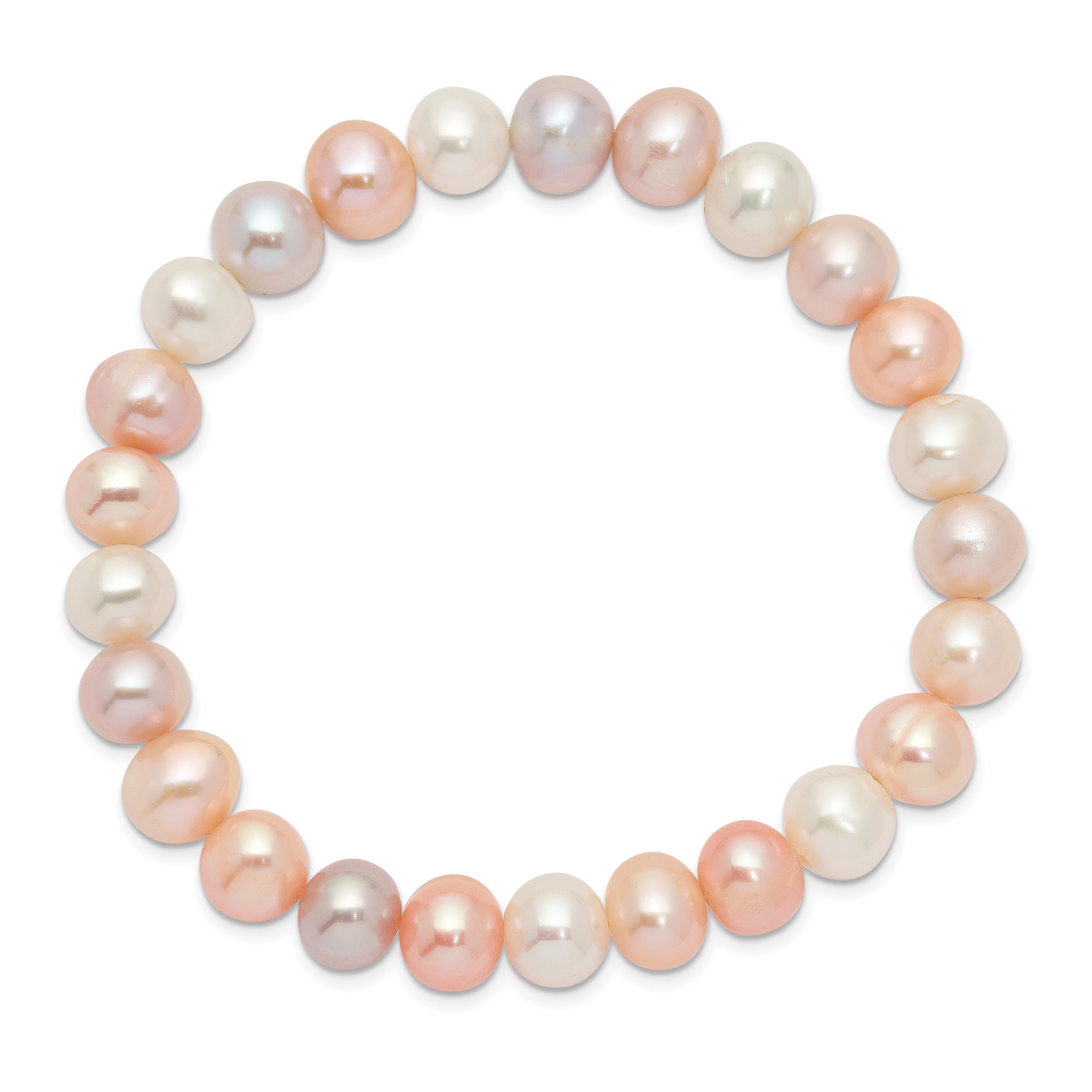 8-9mm FWC Pearl White/Pink/Purple Stretch Bracelet Secondary image