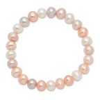8-9mm FWC Pearl White/Pink/Purple Stretch Bracelet