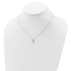 Sterling Silver Rhodium-plated 6-7mm White Button FWC Pearl CZ Necklace