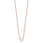Sterling Silver Rose-tone 18k Flash-pl 8-9mm White FWC Pearl Necklace