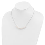 Sterling Silver Rhodium-plated 6-7mm White Near Round FWC Pearl Necklace