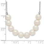 Sterling Silver Rhodium-plated 6-7mm White Near Round FWC Pearl Necklace