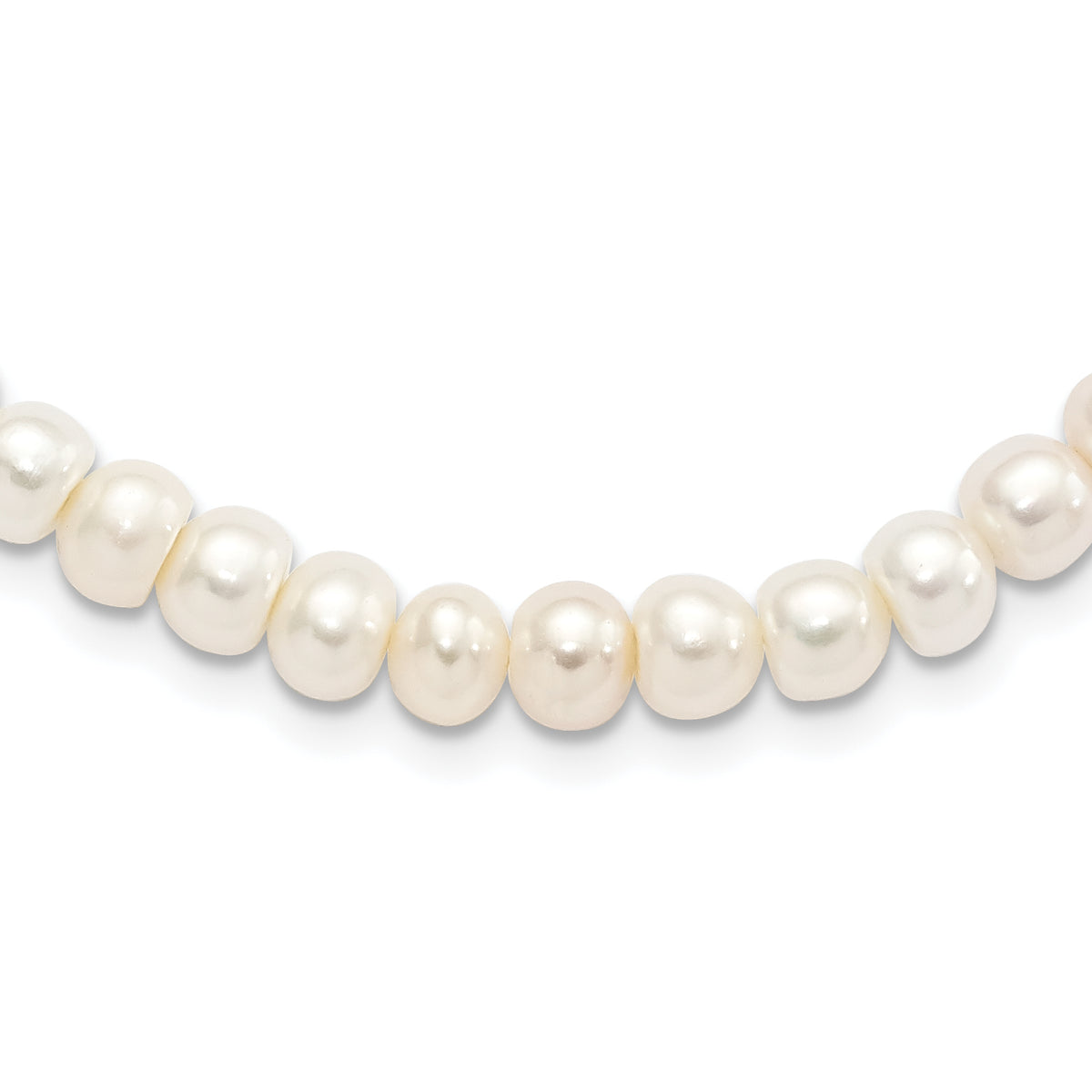 Sterling Silver Rhodium-plated 7-8mm White FWC Pearl Necklace