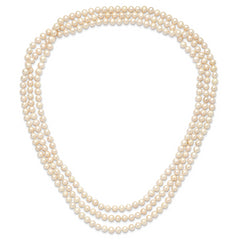 7-8mm White Freshwater Cultured Pearl 76in Slip on Necklace