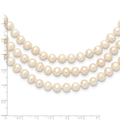 7-8mm White Freshwater Cultured Pearl 76in Slip on Necklace
