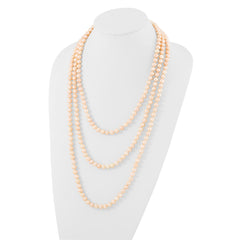 7-8mm Pink Freshwater Cultured Pearl 76in Slip on Necklace