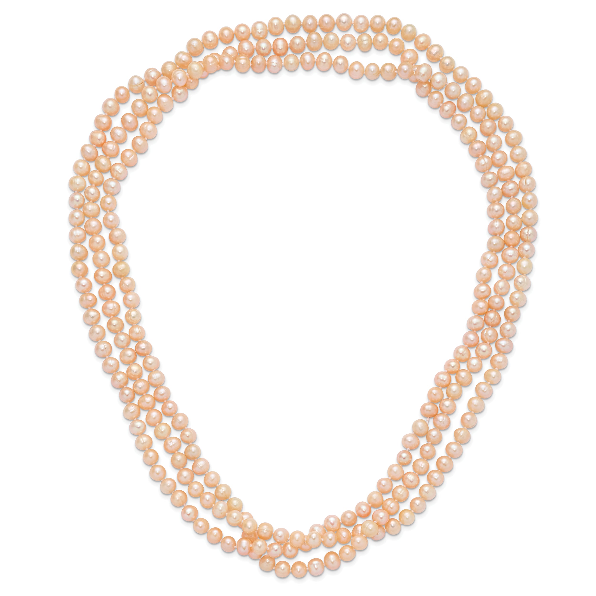 7-8mm Pink Freshwater Cultured Pearl 76in Slip on Necklace
