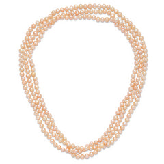 7-8mm Pink Freshwater Cultured Pearl 76in Slip on Necklace