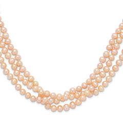 7-8mm Pink Freshwater Cultured Pearl 76in Slip on Necklace