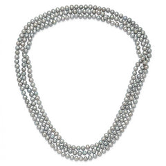 7-8mm Grey Freshwater Cultured Pearl 76in Slip on Necklace