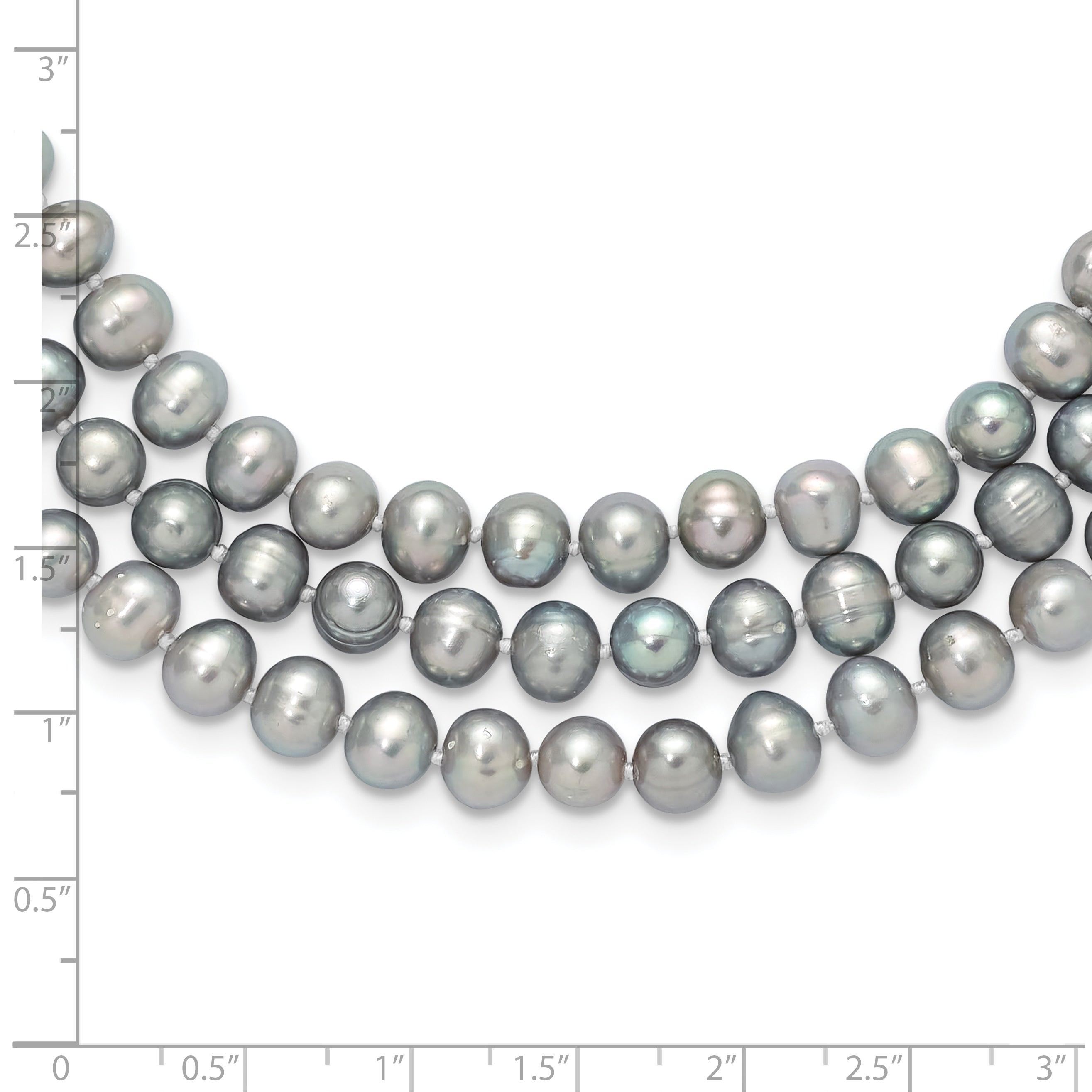 7-8mm Grey Freshwater Cultured Pearl 76in Slip on Necklace