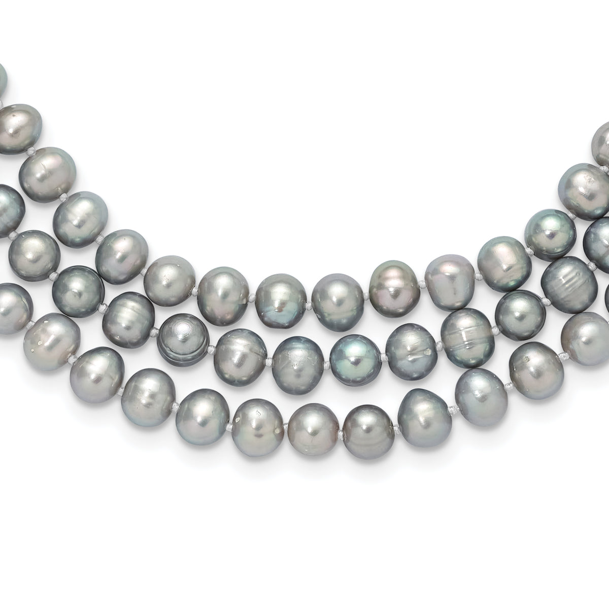 7-8mm Grey Freshwater Cultured Pearl 76in Slip on Necklace