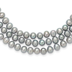 7-8mm Grey Freshwater Cultured Pearl 76in Slip on Necklace