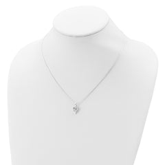 Sophia Jewelers Sterling Silver Heart Pendant Necklace with CZ Sparkle Finish