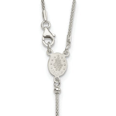 Sterling Silver 24in Rosary Necklace