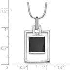 Sophia Jewelers Sterling Silver Onyx Pendant Necklace Elegant Women's 16