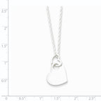 Sophia Jewelers Sterling Silver Heart Dangle Necklace 925 Polished Engravable