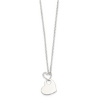 Sophia Jewelers Sterling Silver Heart Dangle Necklace 925 Polished Engravable