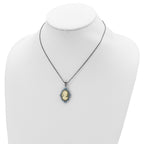 Antiqued Sterling Silver Cameo Necklace with Crystal Resin