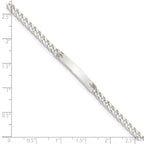 Sterling Silver Polished Engraveable Curb Link ID Bracelet