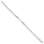Sterling Silver Engraveable 6 in. Figaro Link ID Bracelet
