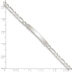 Sterling Silver Engraveable 6 in. Figaro Link ID Bracelet