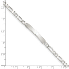 Sterling Silver Engraveable 6 in. Figaro Link ID Bracelet