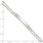 Sterling Silver 7inch Engraveable Figaro Link ID Bracelet
