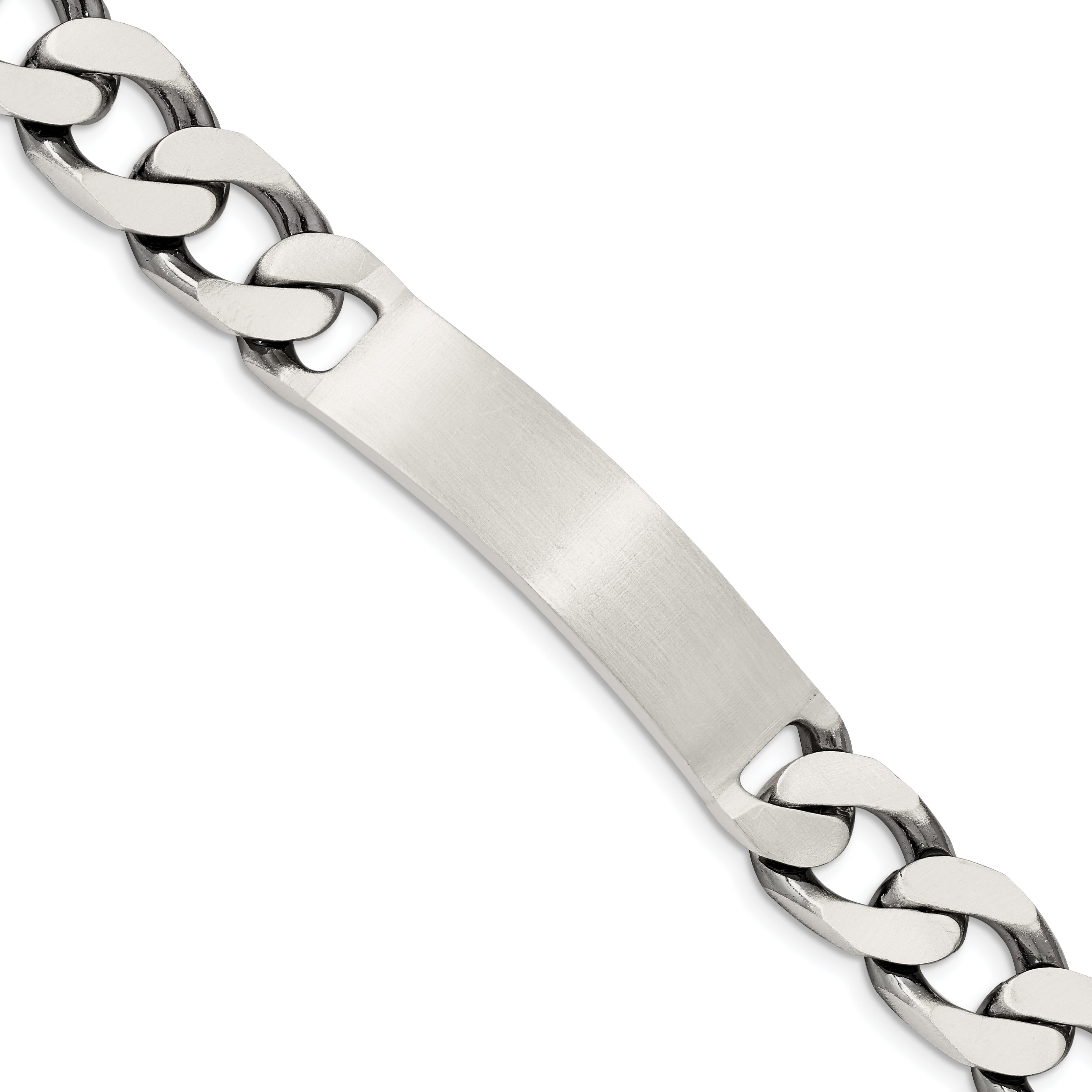 Sterling Silver 8.5inch Engraveable Antiqued Curb Link ID Bracelet Main image