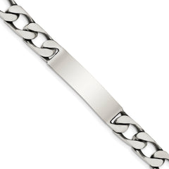 Sterling Silver 8.5inch Engraveable Antiqued Figaro Link ID Bracelet