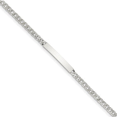 Sterling Silver 8inch Polished Engraveable Curb Link ID Bracelet