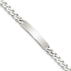Sterling Silver 8inch Polished Engraveable Curb Link ID Bracelet