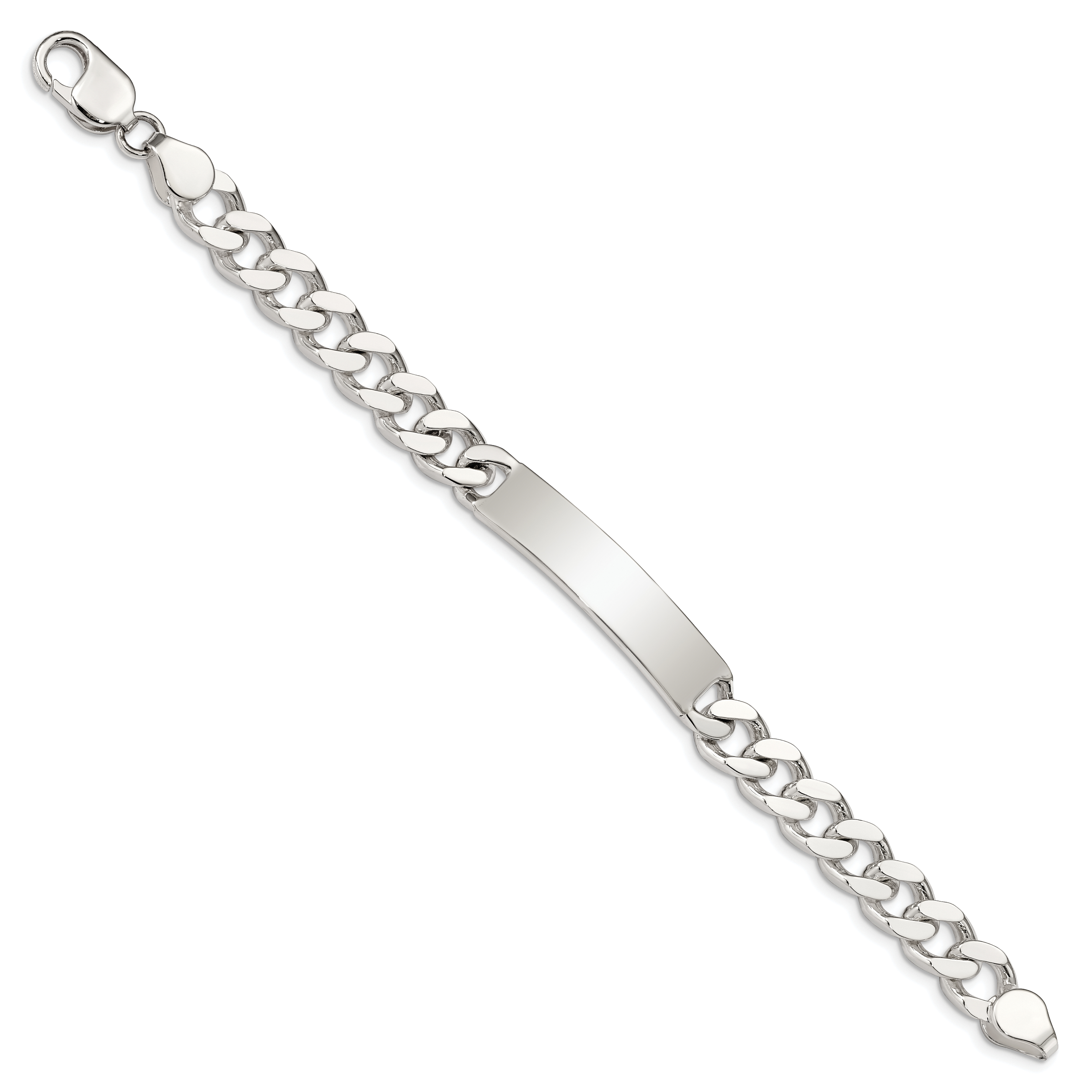 Sterling Silver Polished Engraveable Curb Link ID Bracelet Secondary image