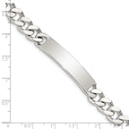 Sterling Silver Polished Engraveable Curb Link ID Bracelet